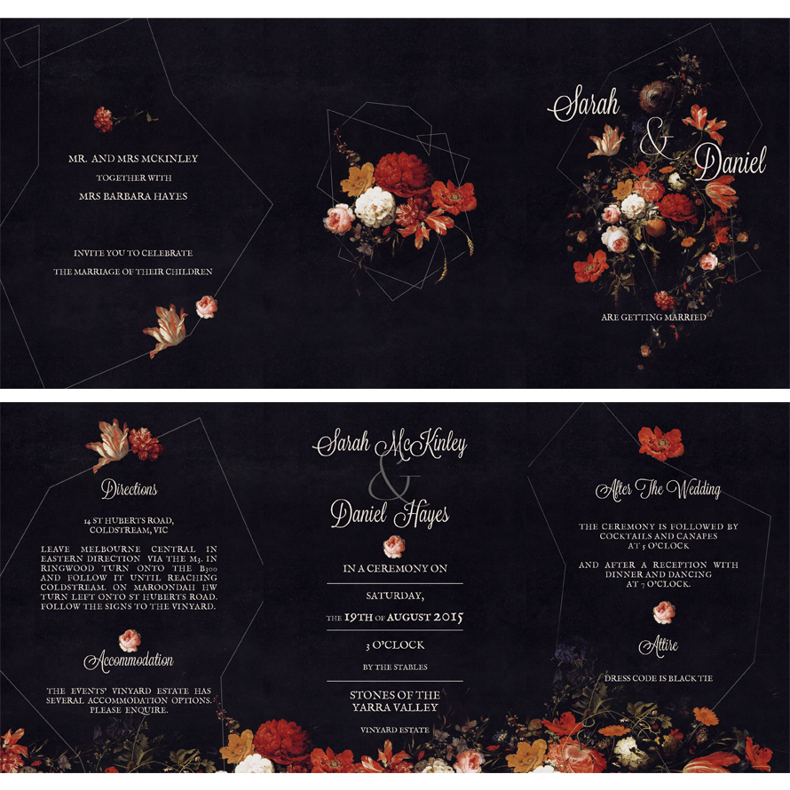 wedding invititation autumn dark 