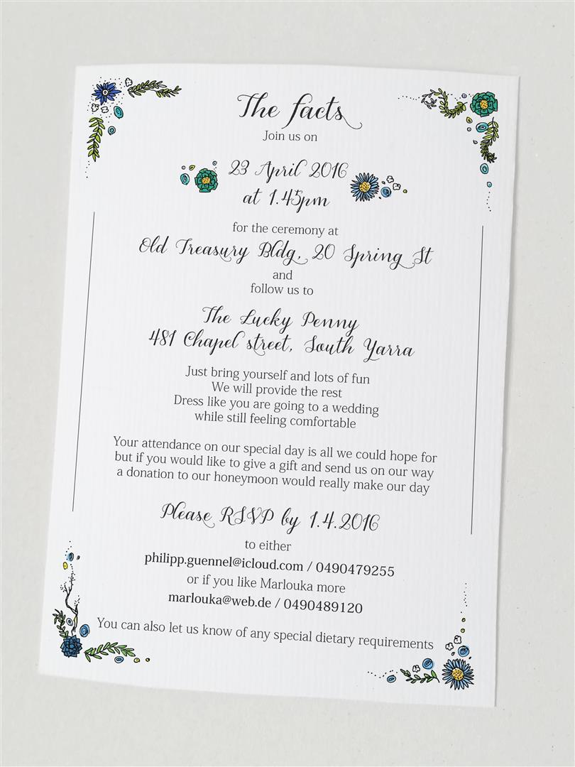 watercolour portrait wedding invitation